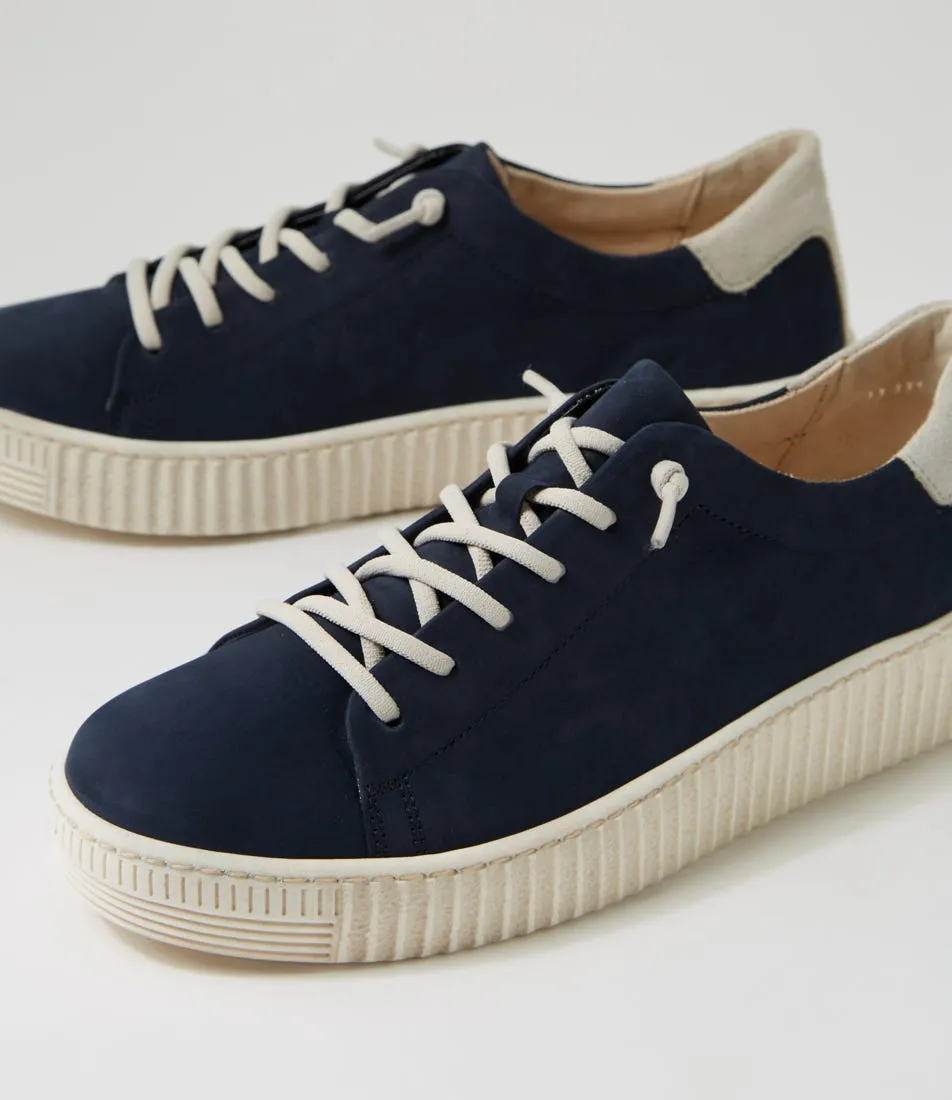 GABOR Angelique Blue Beige Nubuck Sneakers