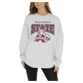 Gameday Couture Mississippi State Bulldogs  Women's Ash Relaxed Fit French Terry Pullover Sweatshirt