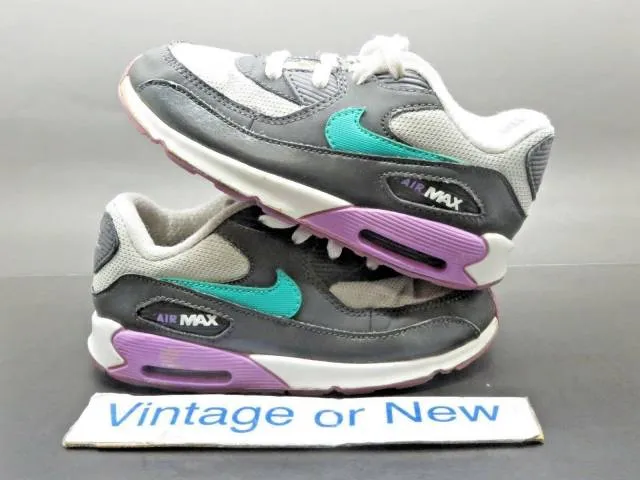 Girls Nike Air Max '90 Grey Teal Purple Running Toddler ...