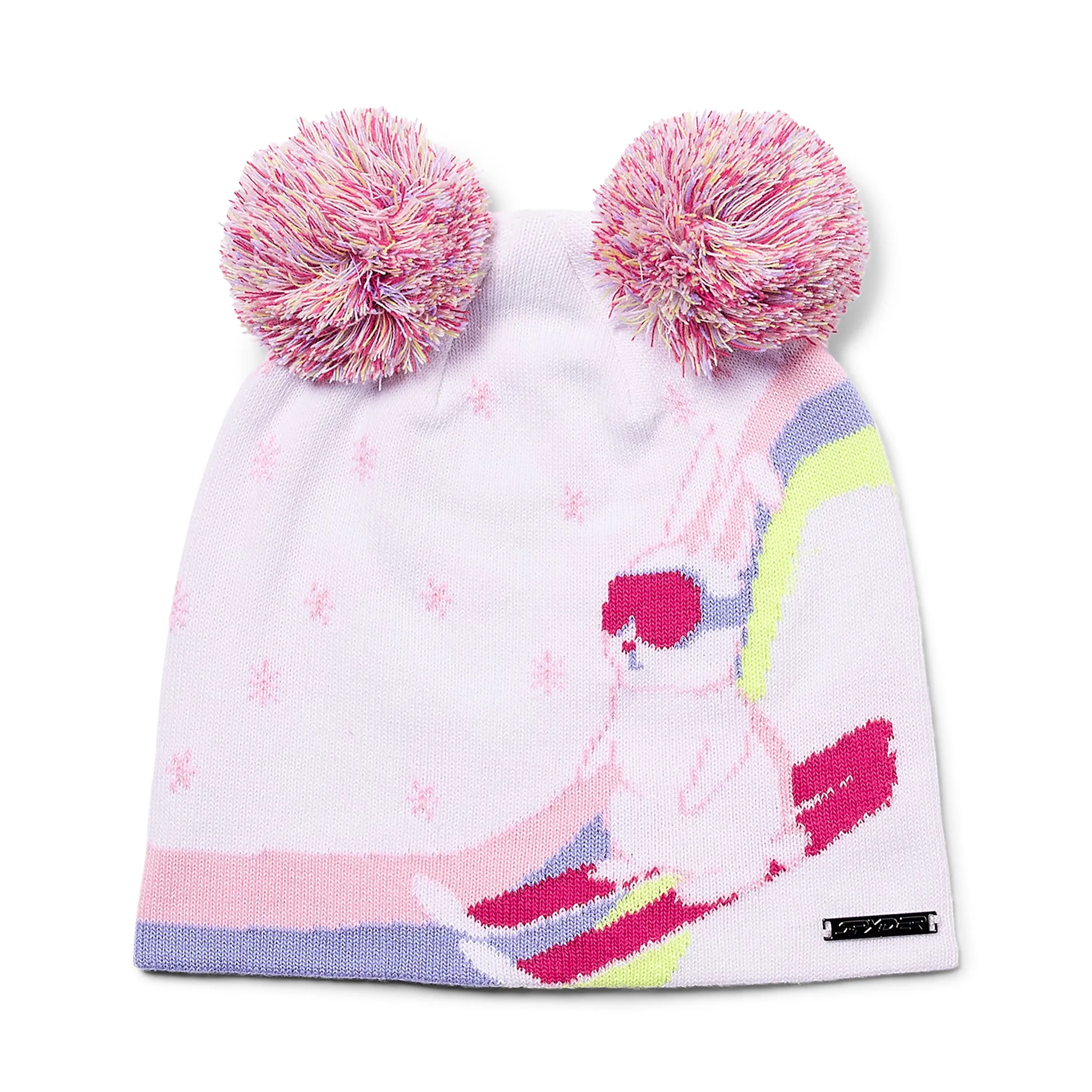 Girls Ski Bunny Pom - White