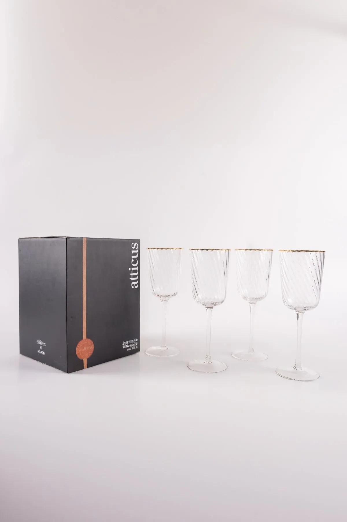 Gold Trimmed Wine Glass Set Of 4