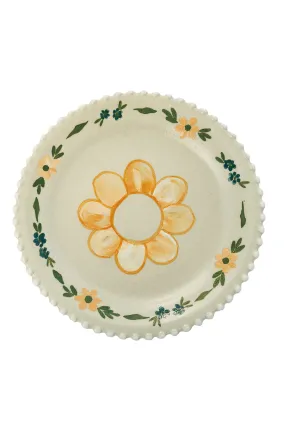 Handpainted Ivory Sunflower Appetizer Plate