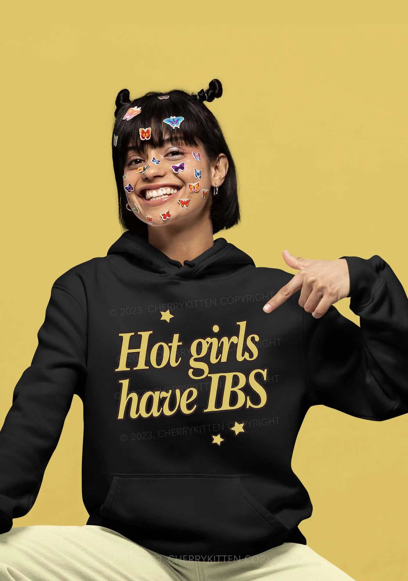 Hot Girls Have IBS Y2K Hoodie Cherrykitten