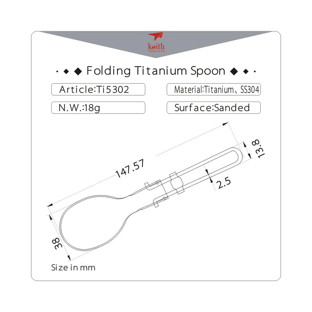 Keith Folding Titanium Spoon