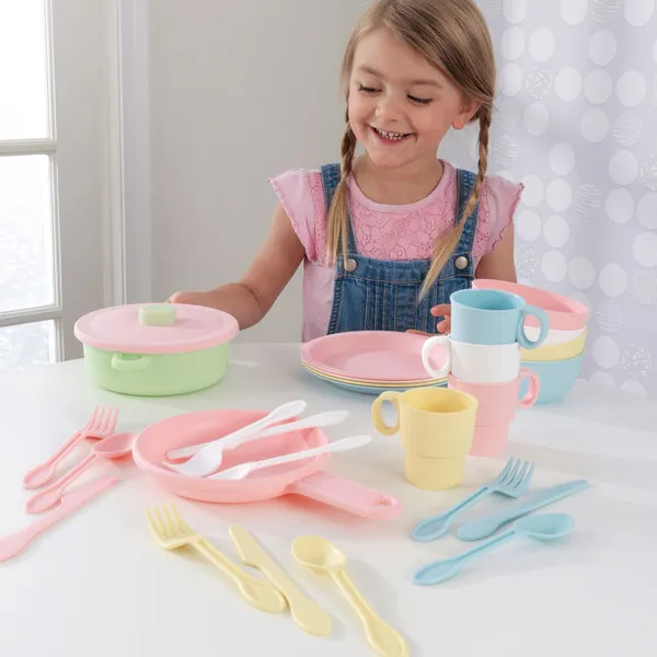 KidKraft 27Pc Cookware Set, Pastel