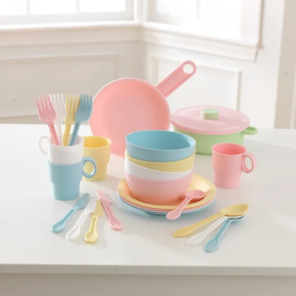 KidKraft 27Pc Cookware Set, Pastel