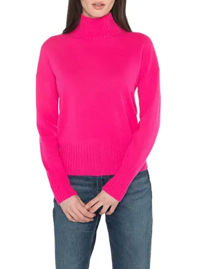 Kinross Cashmere Rib Funnel Pullover in Rosetta