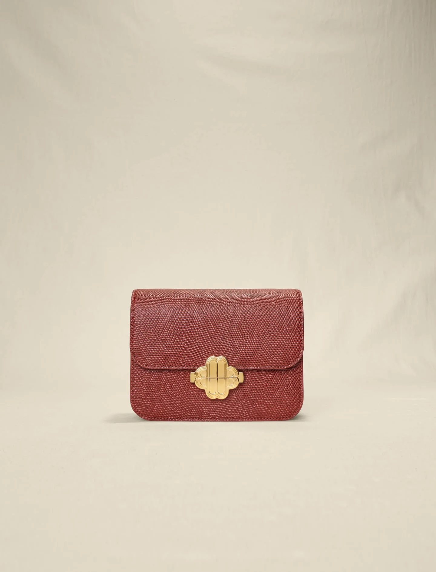 LIZARD-EFFECT EMBOSSED LEATHER BAG