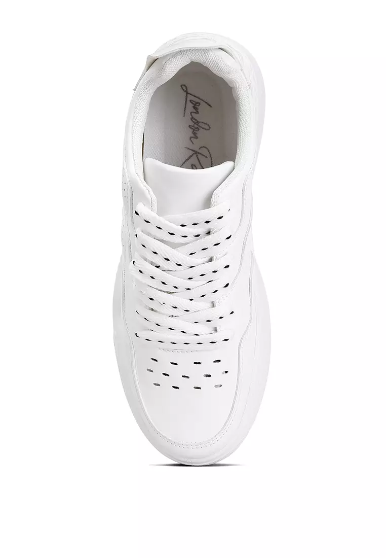 London Rag White Panelling Flatform Sneakers