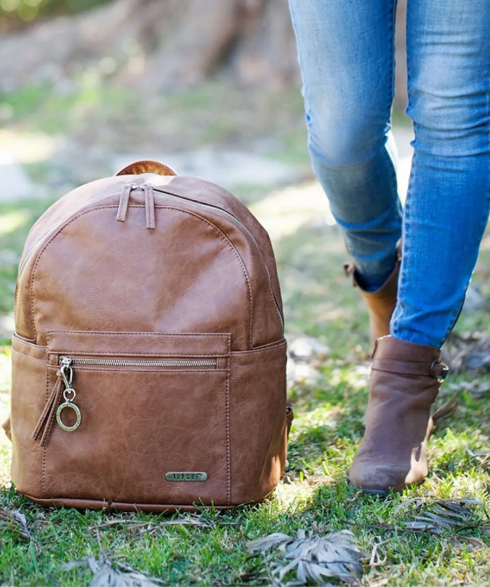 Manhattan Backpack by Vanchi in Tan