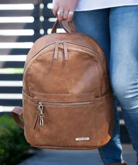 Manhattan Backpack by Vanchi in Tan