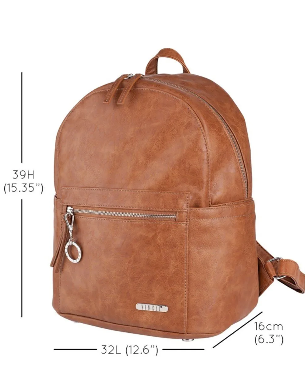 Manhattan Backpack by Vanchi in Tan