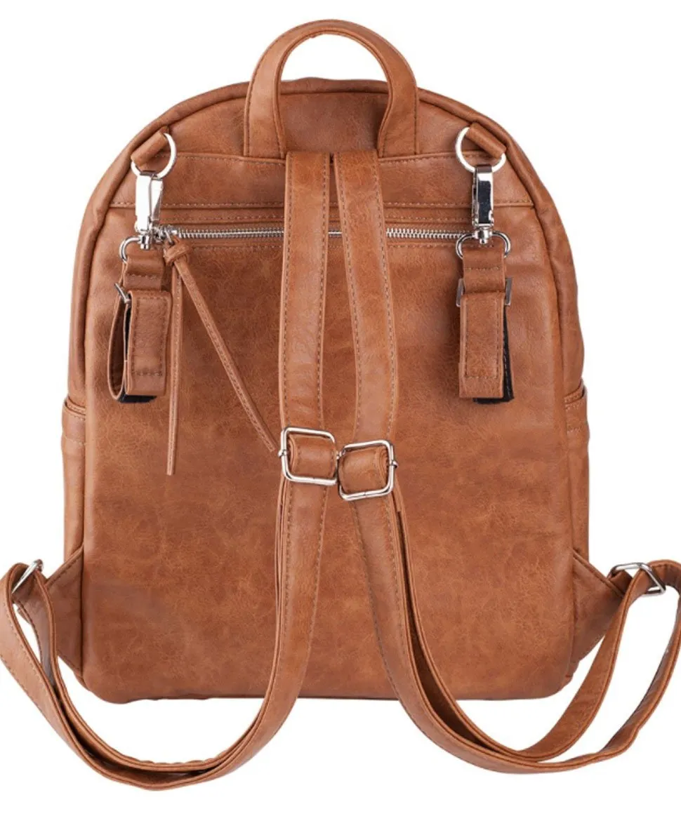 Manhattan Backpack by Vanchi in Tan