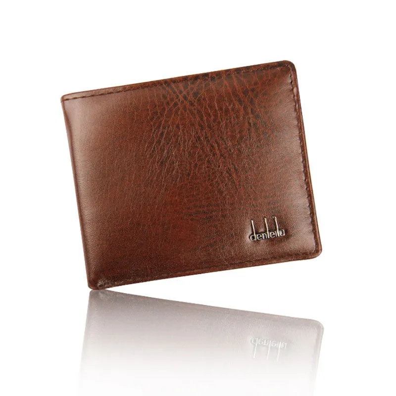 Men Bifold Business Wallet ID Credit Card Holder Purse Pockets Men Wallet Leather Vintage Money Bag