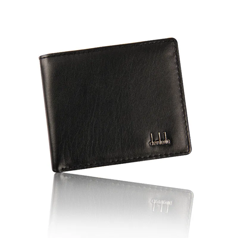 Men Bifold Business Wallet ID Credit Card Holder Purse Pockets Men Wallet Leather Vintage Money Bag