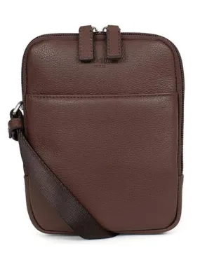 Men's chocolate hexagonal leather bag 469390