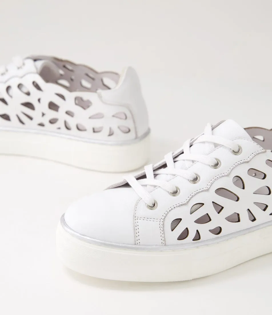 MIDAS Flaxx White Leather Sneakers