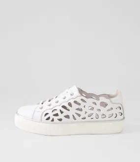 MIDAS Flaxx White Leather Sneakers