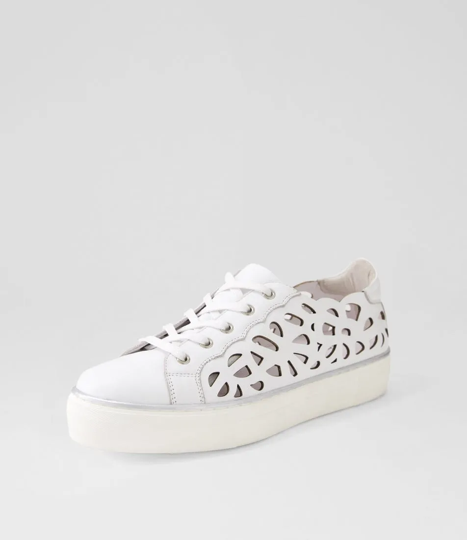 MIDAS Flaxx White Leather Sneakers