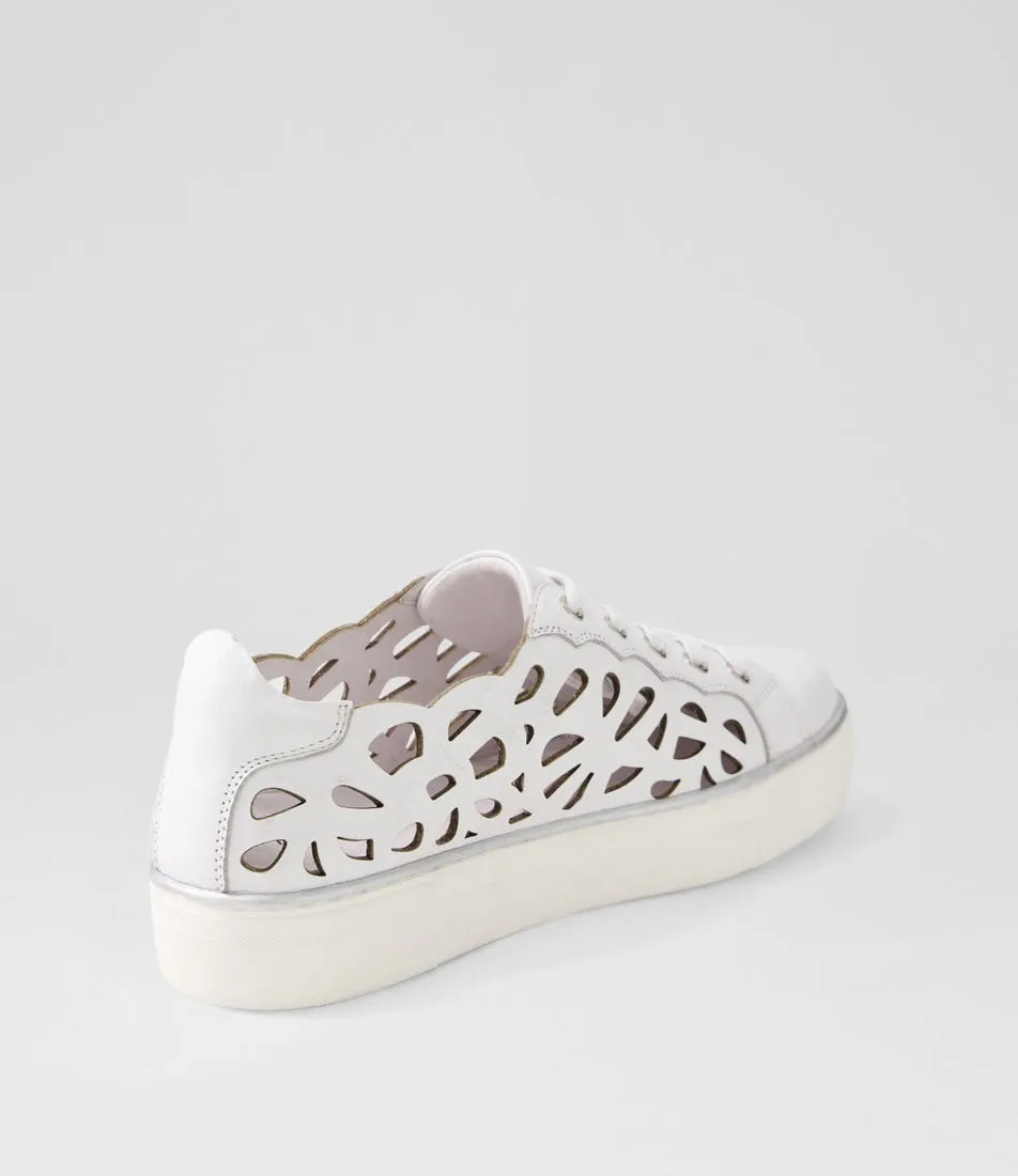 MIDAS Flaxx White Leather Sneakers