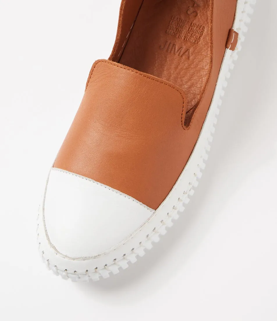 MIDAS Jima Tan Leather Sneakers