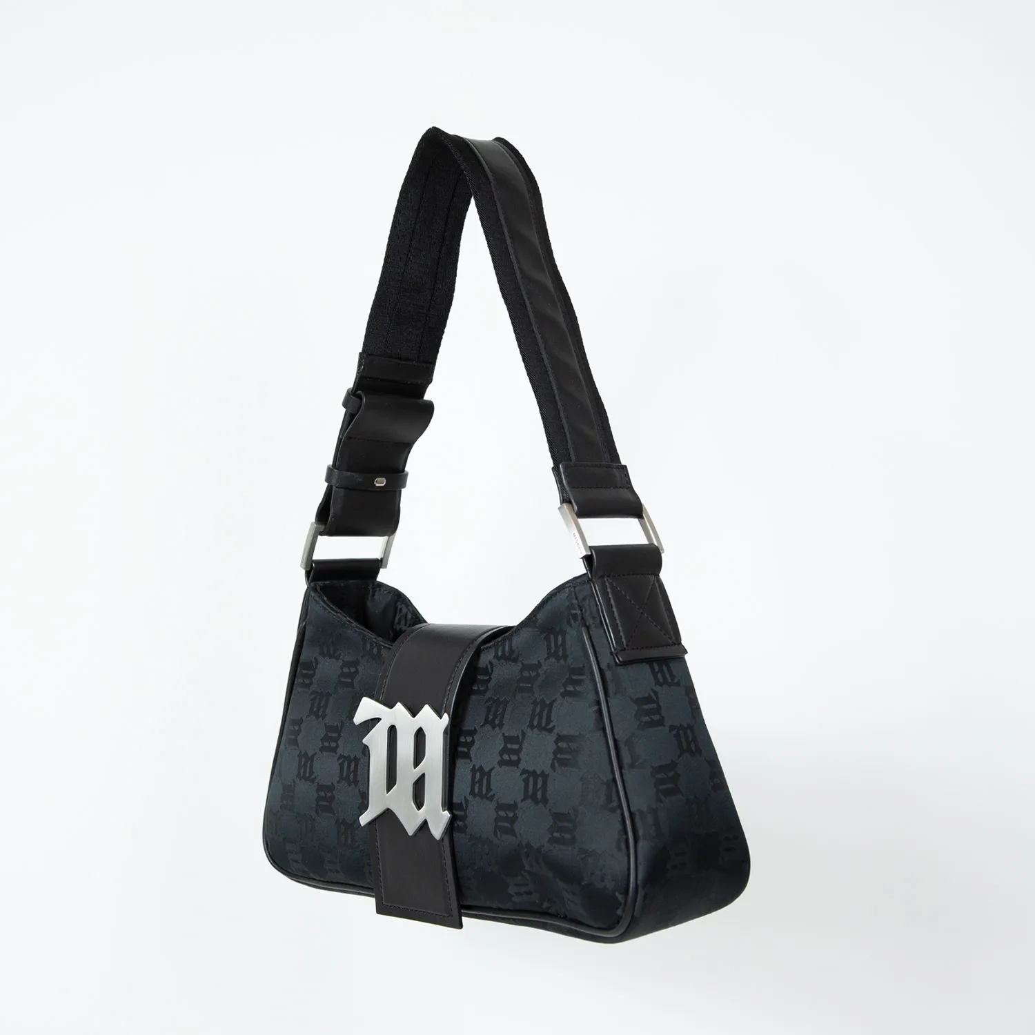 MISBHV MONOGRAM SHOULDER BAG MEDIUM, Black 