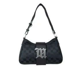 MISBHV MONOGRAM SHOULDER BAG MEDIUM, Black 