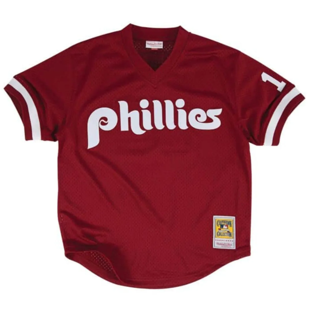 Mitchell & Ness MLBATTING PRACTIC BE JERSEY-pullover - PHILADELPHIA PHILLIES -MENS-BURGUNDY  WHITE