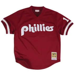 Mitchell & Ness MLBATTING PRACTIC BE JERSEY-pullover - PHILADELPHIA PHILLIES -MENS-BURGUNDY  WHITE