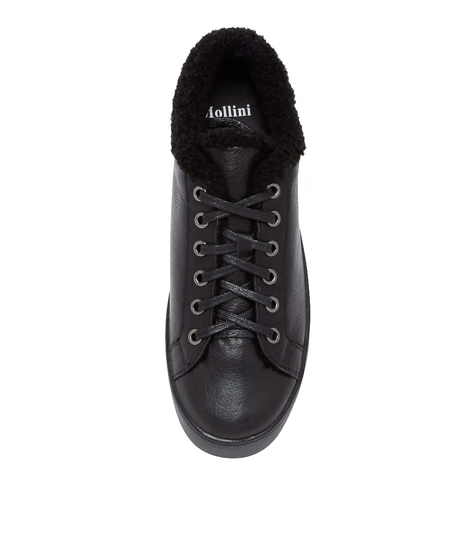 MOLLINI Lazen Black Leather Sneakers Bs