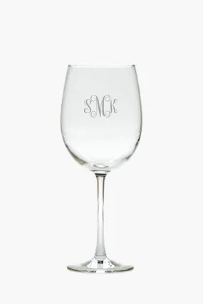 Monogrammed Wine Glass Stemware (Set of 4)