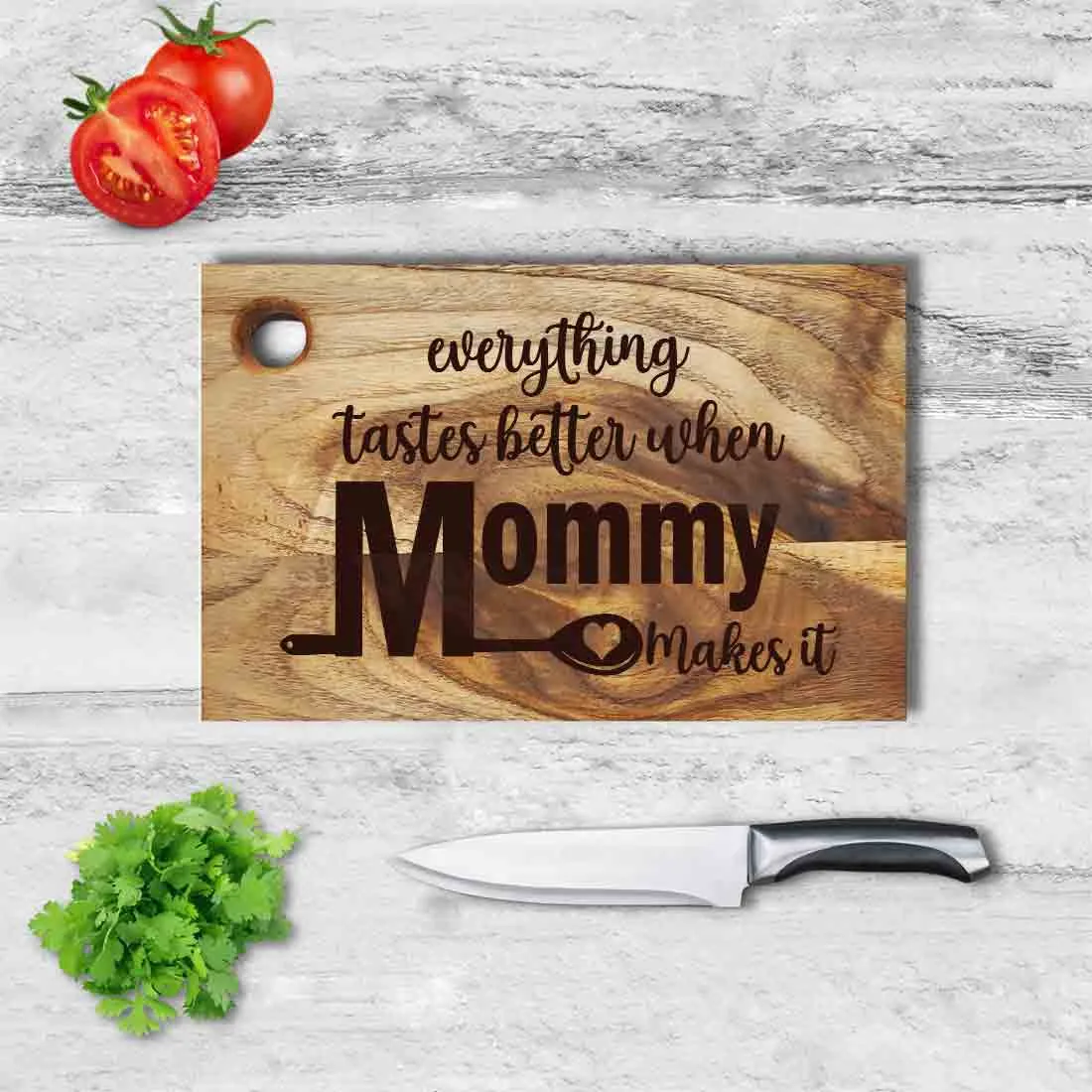 Mother s Day Gift for Mom Unique Engraved Cutting Board Vegetable Chopping Stand - Mommy