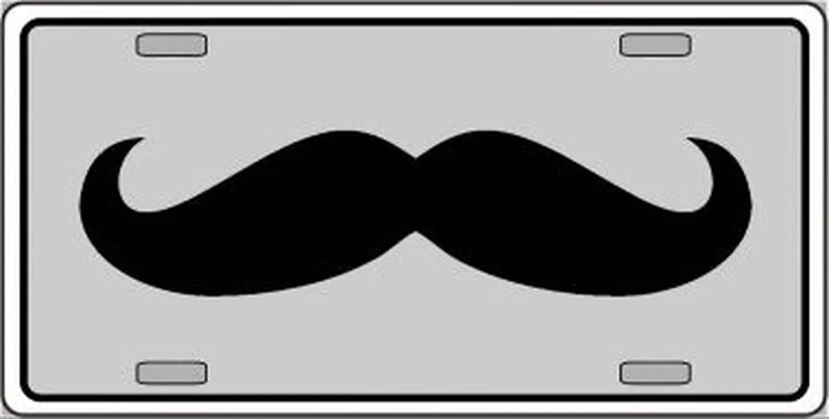 Mustache License Plate Car Tag