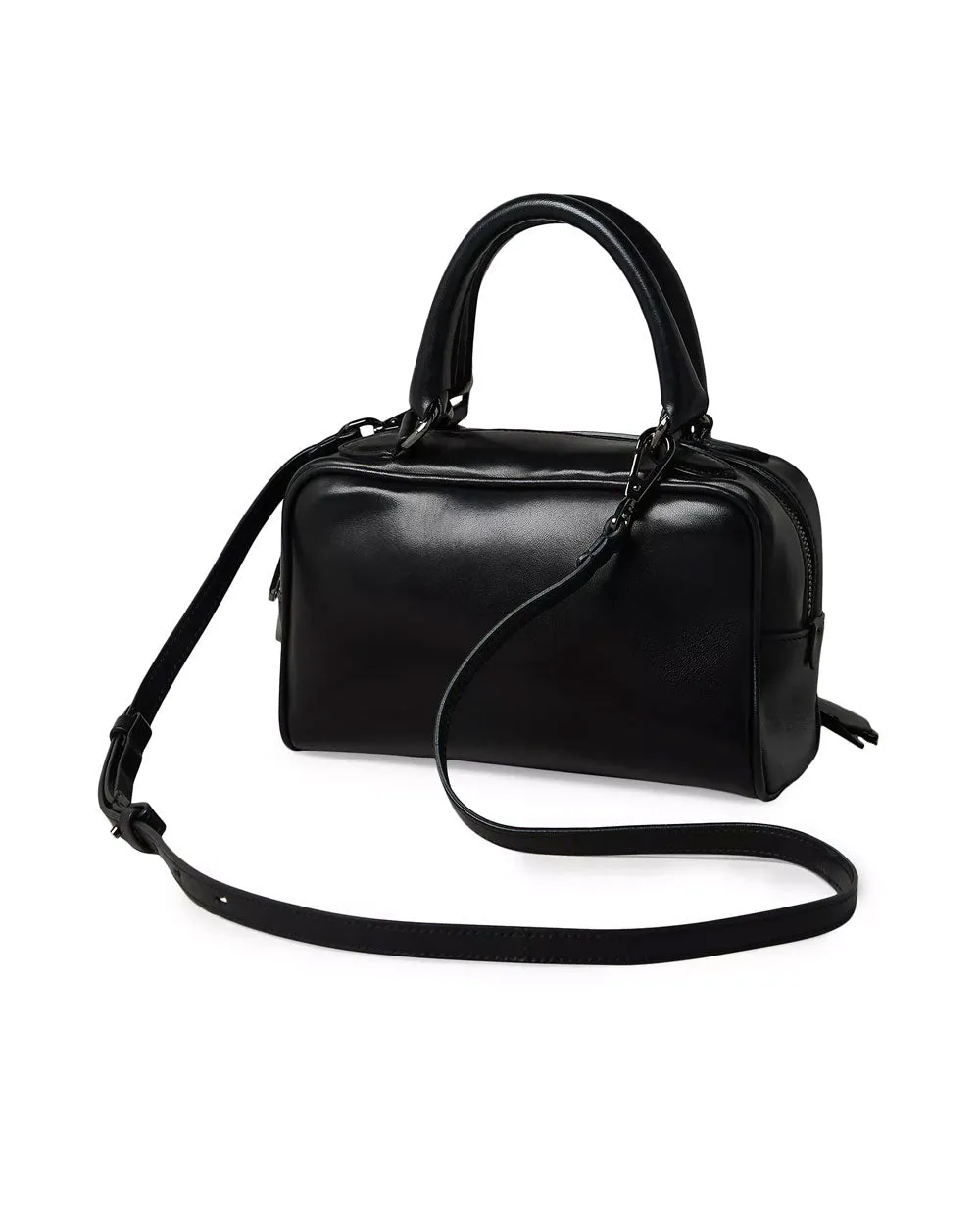 Nappa Leather Boston Bag in Black