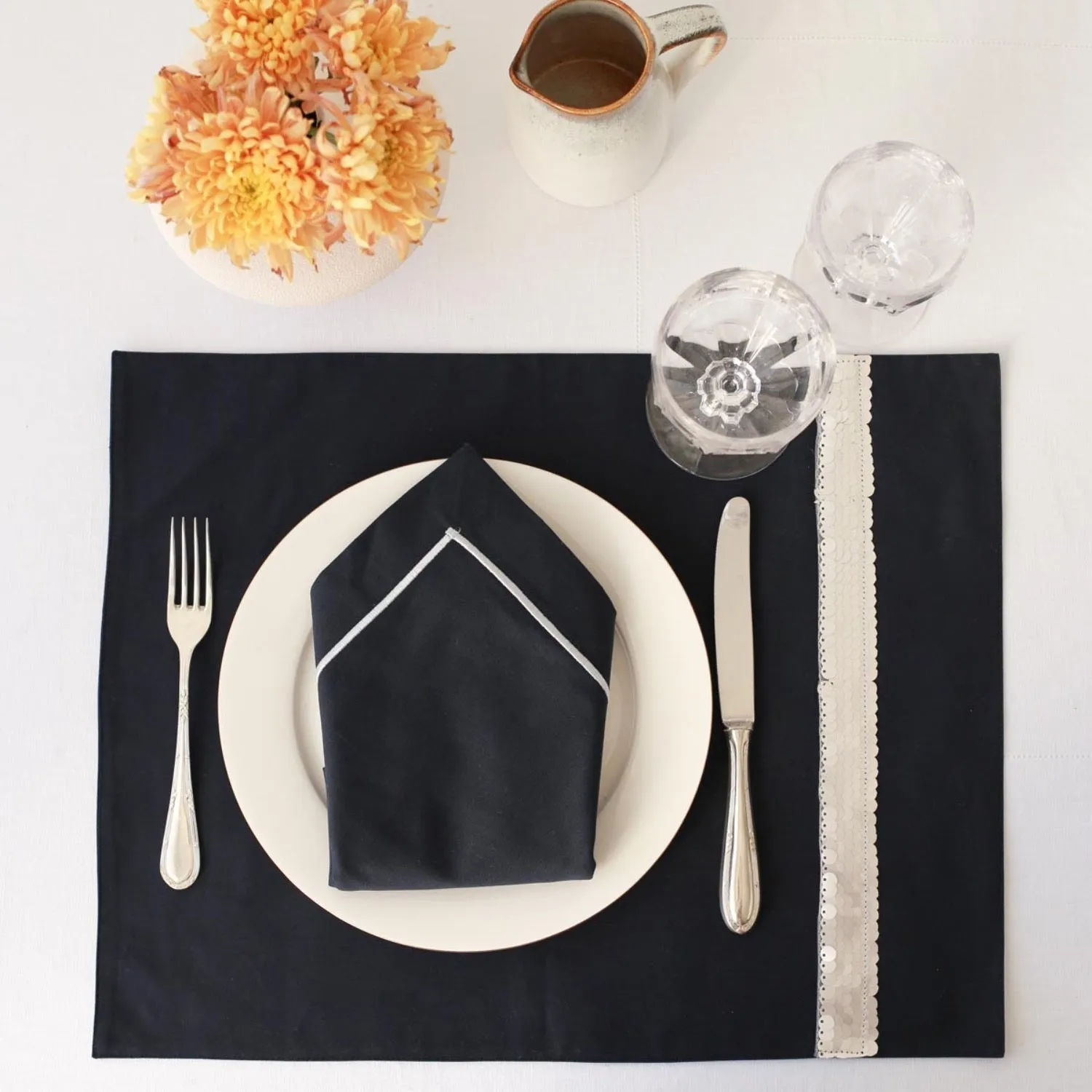 Navy Cotton Napkins (Set of 2)