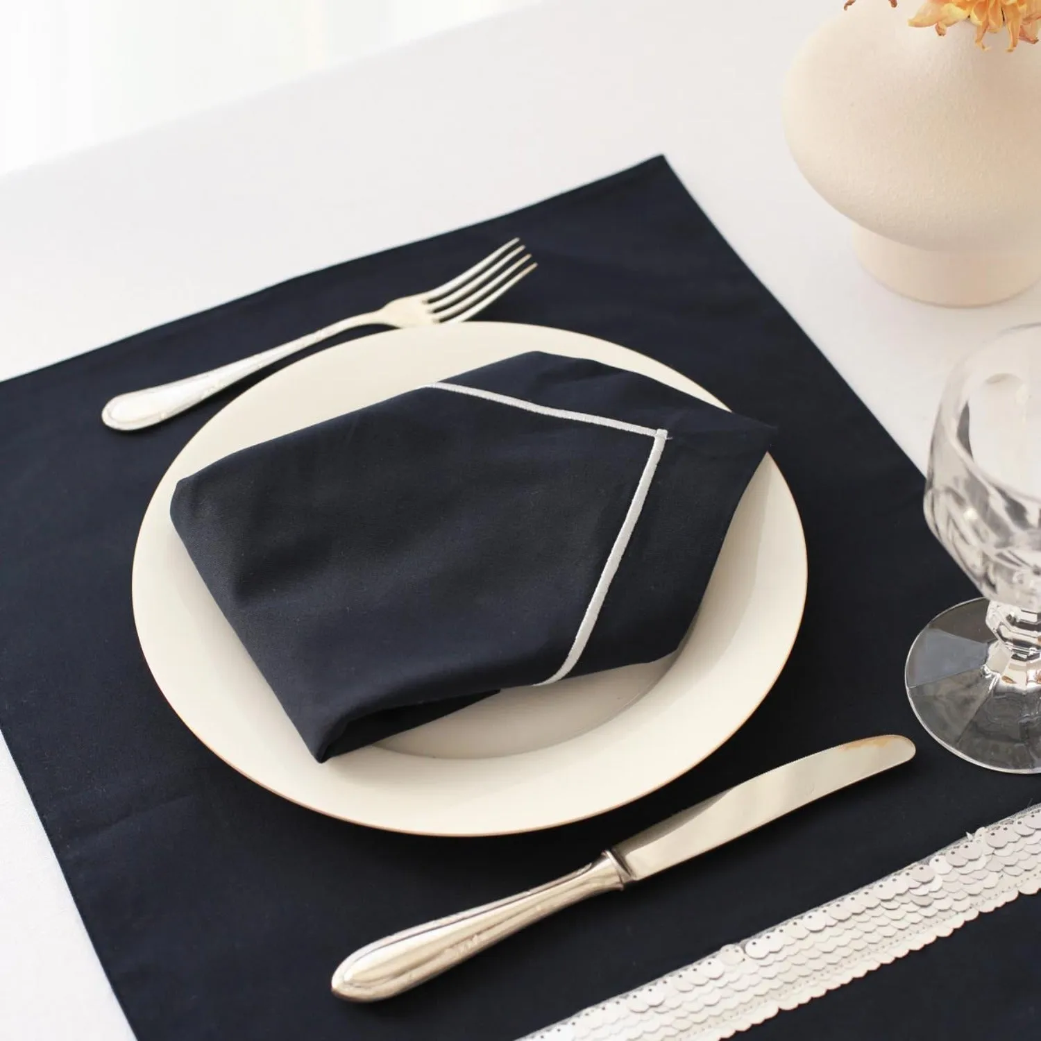 Navy Cotton Napkins (Set of 2)