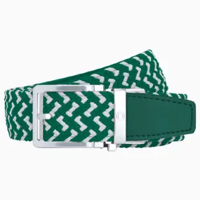 Nexbelt Braided Green & White Golf Belt 1.38 [35mm]