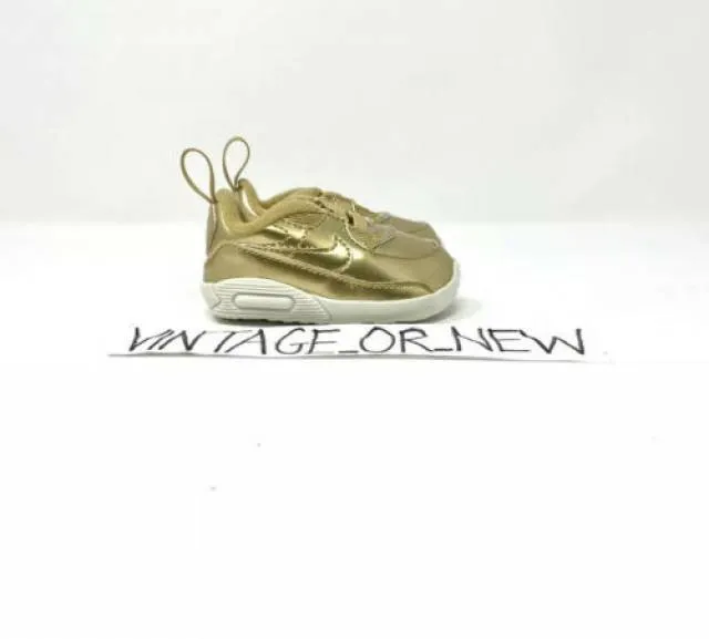 Nike Air Max ‘90 Crib QS Metallic Pack Gold 2020 Toddl...