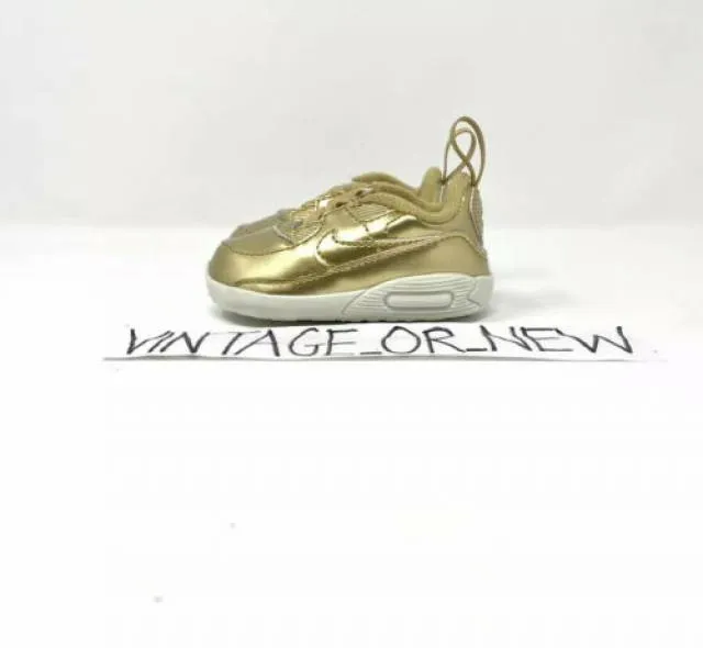 Nike Air Max ‘90 Crib QS Metallic Pack Gold 2020 Toddl...