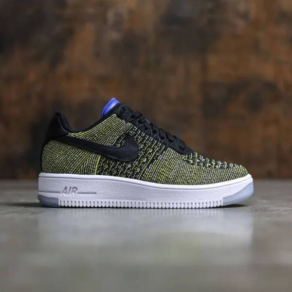 Nike Women Air Force 1 Flyknit Low (black / black-blue tint-game royal)