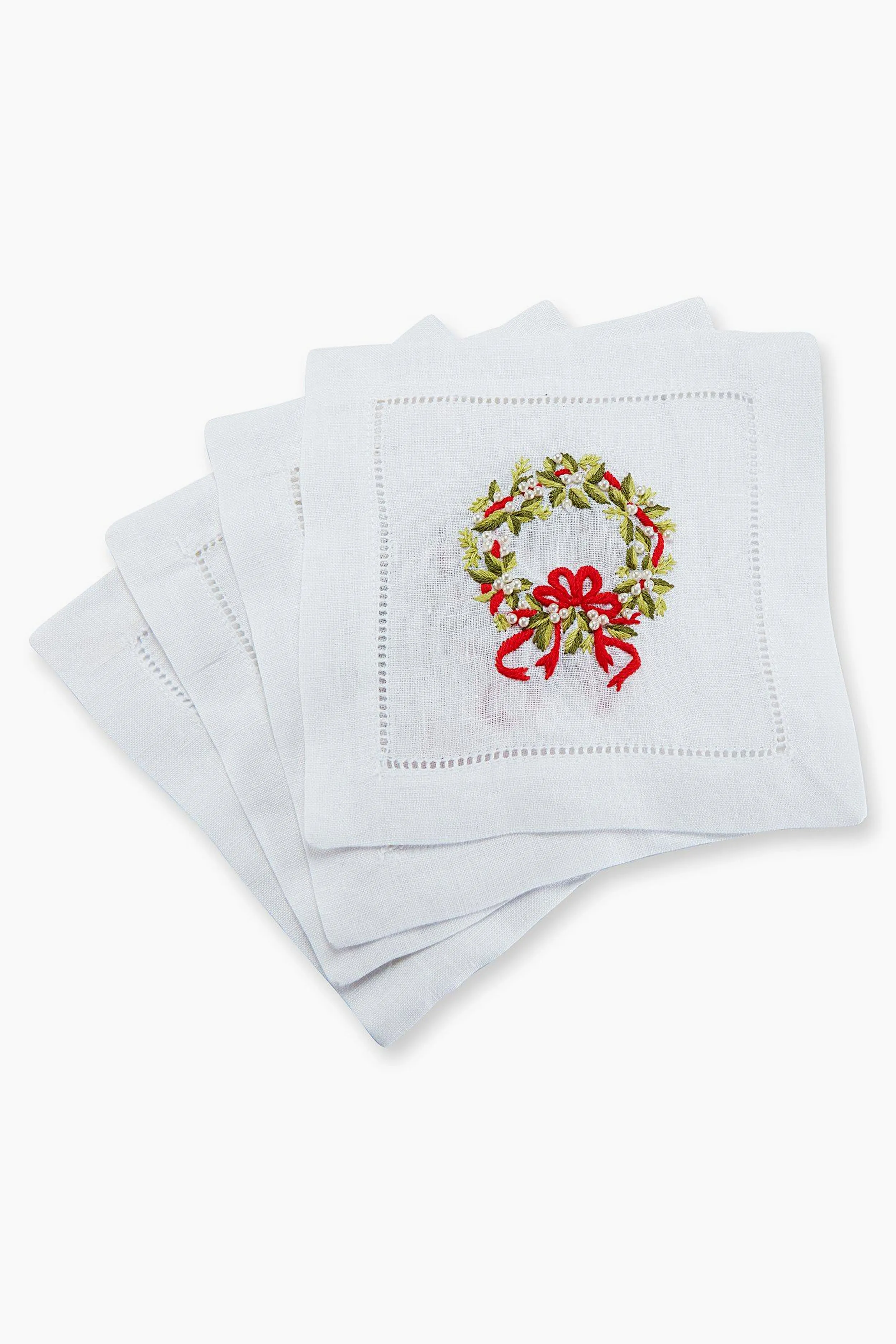 Pearl Wreath Cocktail Napkins