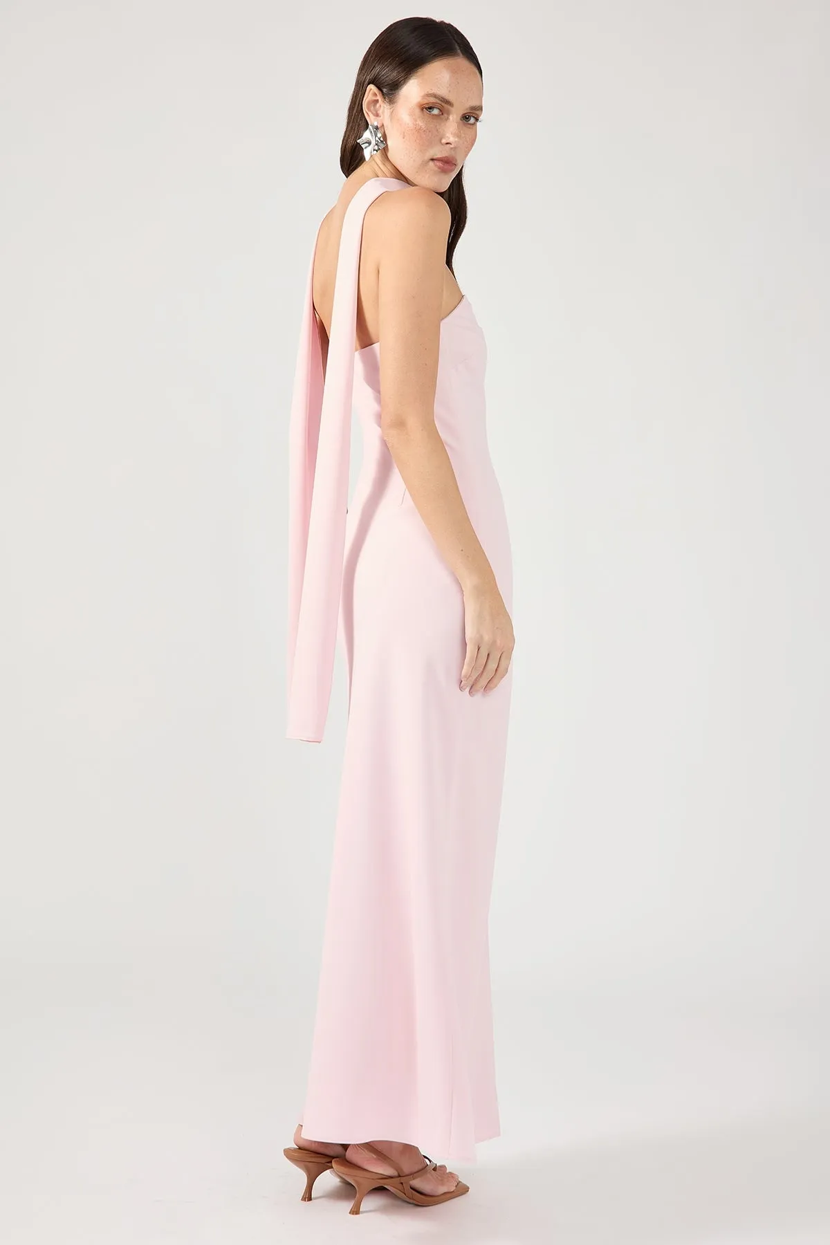 Perfect Stranger Carlota Strapless Scarf Maxi Dress Pink