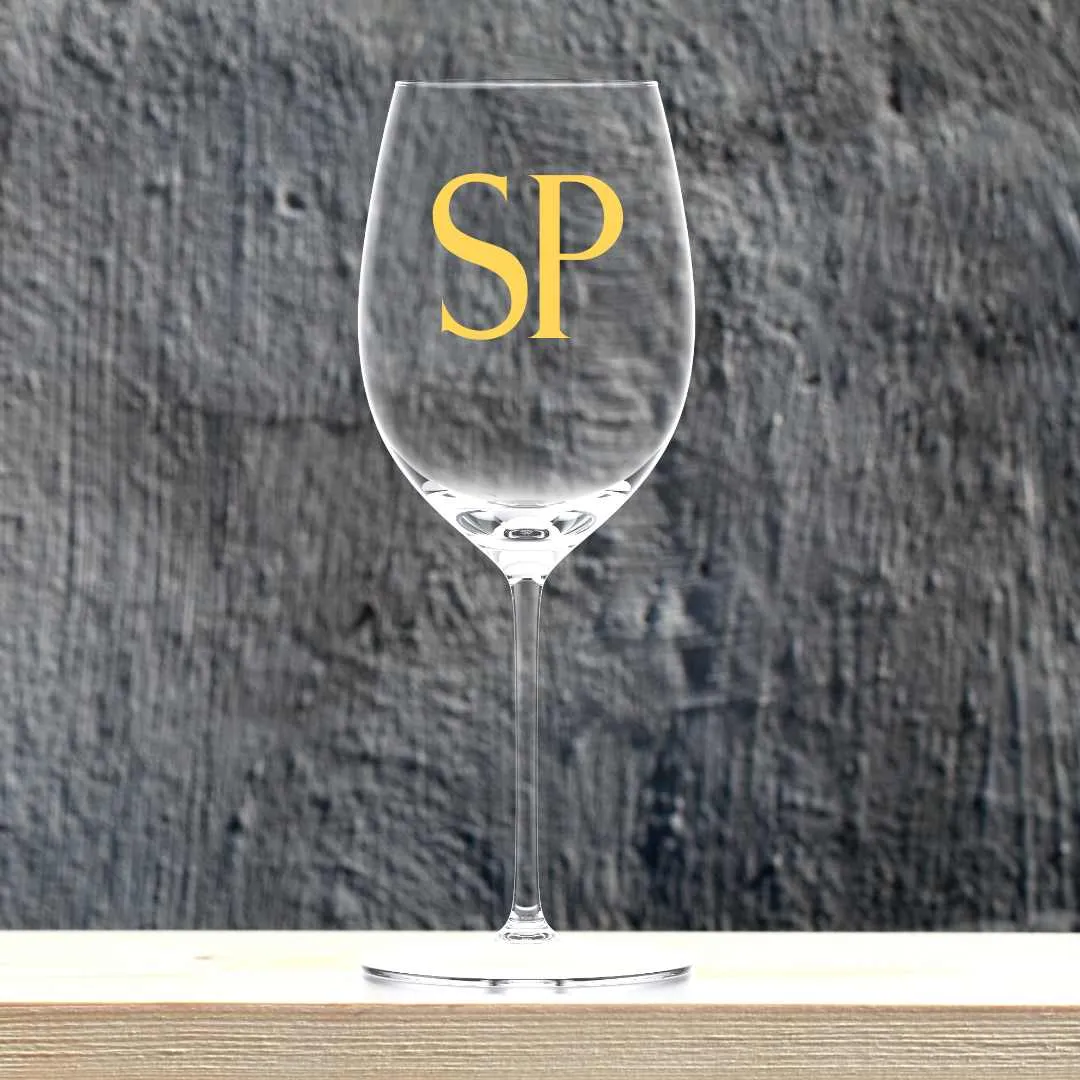 Personalised Wine Glass for Him Anniversary Gift Custom Barware - Initials