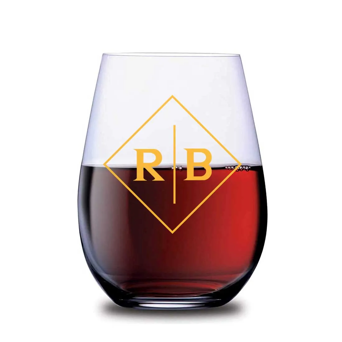 Personalized Wine Glass Single With Name - Initials