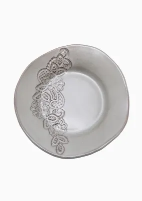 Piatra Lace Salad Plate | Gunmetal