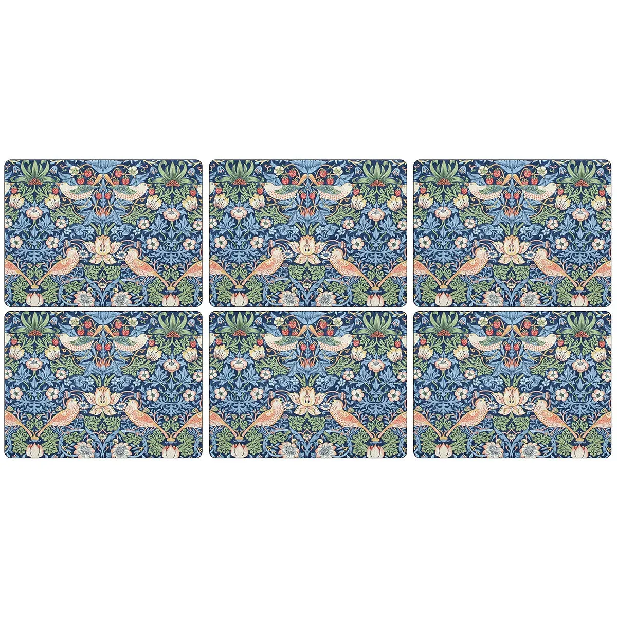 Pimpernel Morris & Co. Blue Strawberry Thief Set of 6 Placemats