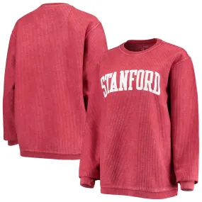 Pressbox Stanford Cardinal Women's Cardinal Comfy Cord Vintage Wash Basic Arch Pullover Sweatshirt