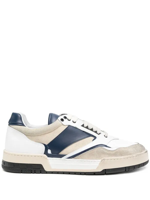 Racing Sneakers - Navy/Tan/White