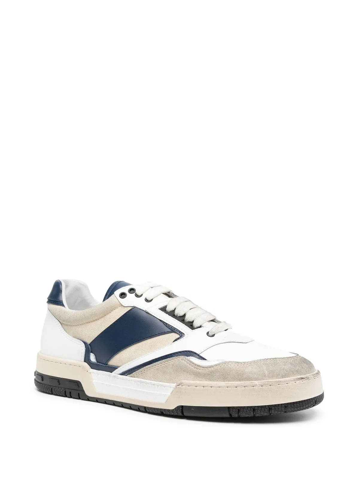 Racing Sneakers - Navy/Tan/White