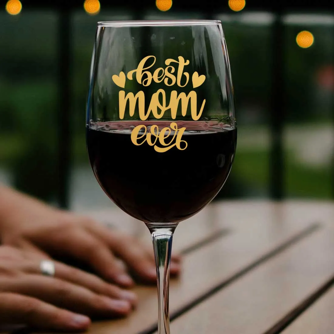 Red & White Wine Glass Mothers Day Gifts for Mom - Best Mom Ever